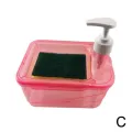 Soap Dispenser and Scrubber Holder Dishwashing Container Manual Sink Dish Washing Soap Dispenser. 