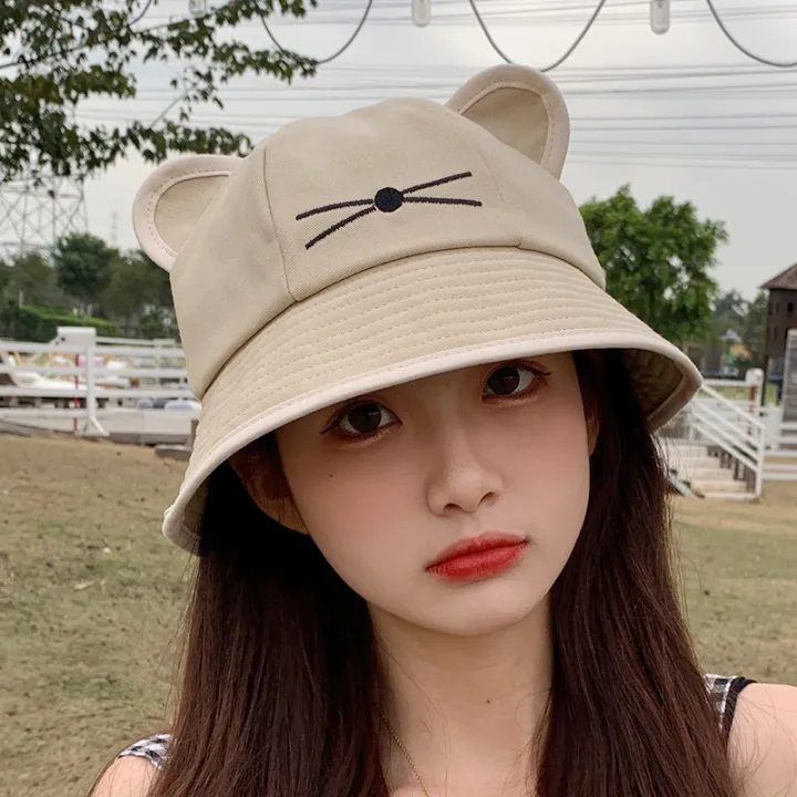 Korean%20Cute%20Cartoon%20Women%20Girls%20Bucket%20Hat%20Spring%20Summer%20Kawaii%20Beach%20Sun%20Visor%20Hats%20Wide%20Brim%20Solivd%20Cotton%20Panama%20Cap%20-%20Image%205