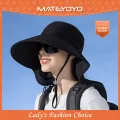 MATEYOYO Women Sun Hat Sun Protection Hat Big Wide Brim Hat Casual Sport Sun Hats Portable Beach Cap Large Brim Cap Sun Protection Cap UV Protection Straw Hats With Windproof Rope for Outdoor Travel. 