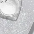Monja White Pearl Powder Nail Glitter Plating Powder Nails Glitter Rubbing Chrome Pigment Bright Shiny Effect DIY Nail Art Tools. 