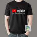 Unisex Customizable YouTube Channel T-shirt Cotton Crew Neck Short Sleeve Tshirt For Men Women. 
