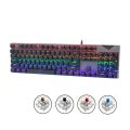 Gaming Mechanical Keyboard USB Wired Blue Red Switch 104keys Anti-Ghosting LED Backlit RGB For Gamer Laptop Computer. 