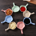 1/4pcs Mini Seasoning Bowl All-purpose Wheat Straw Seasoning Small Dish with Handle Sauce Vinegar Seasoning Dish Sauce Snack Plate. 