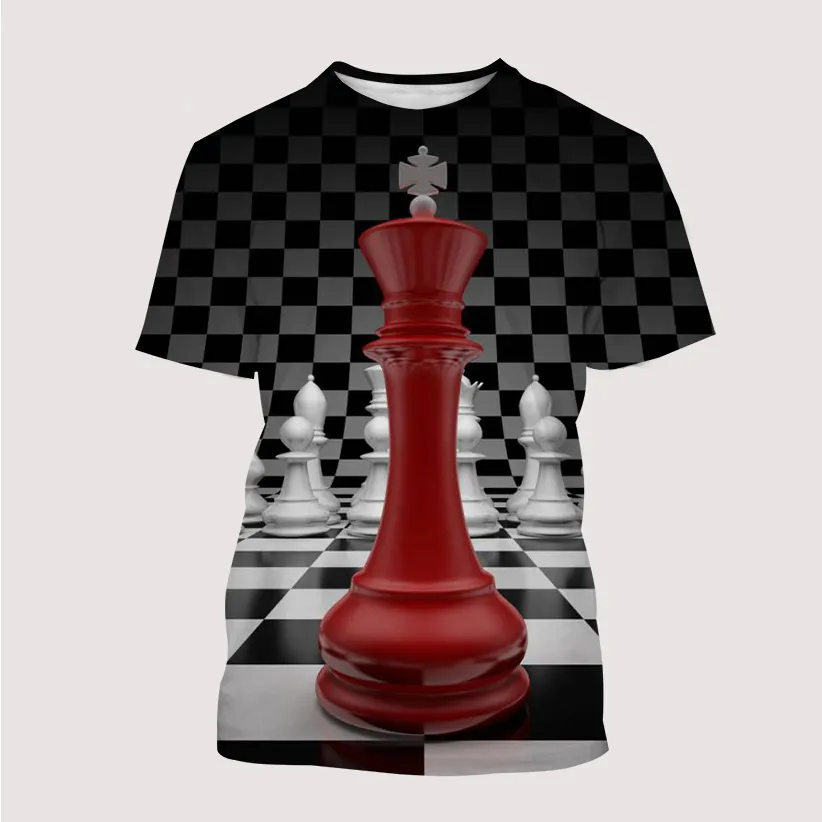 Chess Board Black-and-white 3d Print T-shirt Child Fashion