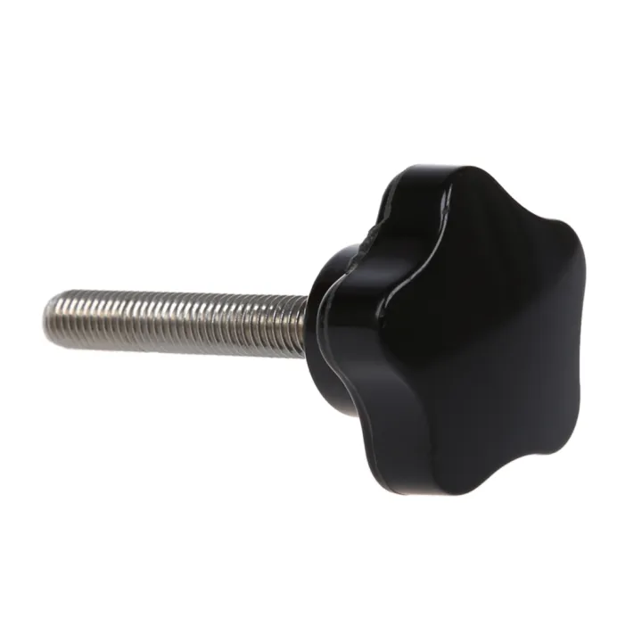 M8%20x%2050mm%20Thread%20Replacement%20Star%20Hand%20Knob%20Tightening%20Screw%20Black%20Silver%20Tone%20-%20Image%203
