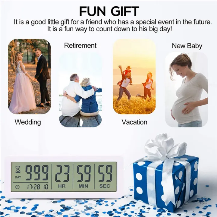 LKPCIGCXM 3X Big Digital Countdown Days Timer Clock - 999 Days Count ...