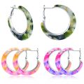 Fashion Big Circle Gold Acrylic Earrings Set For Women Girls Geometric Colorful Resin Hoop Drop Earrings Set of Earrings Jewelry. 