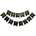 Happy Birthday Banner (Black). 