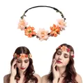 Cloth Floral crown headband Trendy Bridal Paper Flower headband New Years Girls' crown Fashion headband for Festival Wedding Photo shoot Costume party Casual wear. 