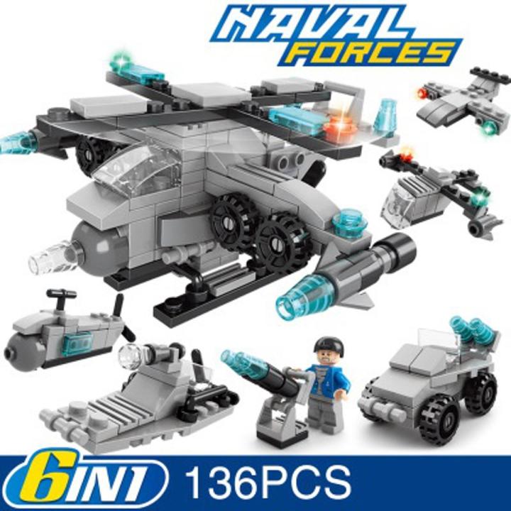 （New）6 In 1 Mini Building Block DIY Police Car Fire Truck Catle Model ...
