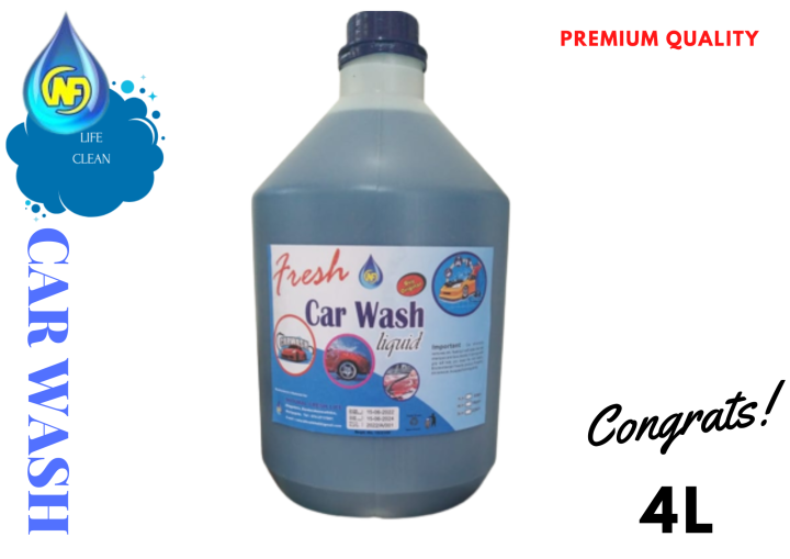 Car Wash Natural Fresh Life Car Wash Soap (Works with Foam , Foam Guns or Bucket Washes) Safe for Cars, Trucks, Motorcycles,  & More  4L