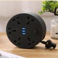 Circular Power Extension Board Power Strip With Usb Cable Plug 2m Retractable Power Cord Home Uk Eu Socket. 