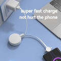 New three-in-one retractable data cable support super fast charging mobile phone one tow three charging cable corporate activities gifts. 