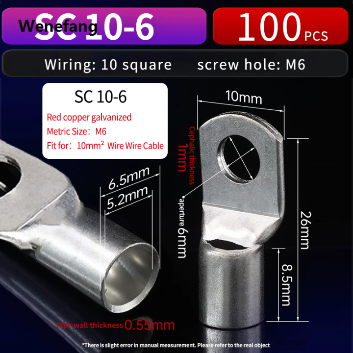 Wenefang%20100Pcs%20Copper%20Lugs%20Ring%20Wire%20Connector%20Bare%20Cable%20Electric%20Crimp%20Cold%20Pressing%20Terminal%20GB%20SC6-5%20SC6-6%20SC6-8%20SC10-6%20SC10-8%20-%20Image%206