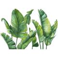 Surface Waterproof Background Home PVC Nursery Strong Stickiness Stickers Mural Art Home Decor Green Leaves Plant. 