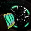AutoBizarre 20pcs Holographic Luminous Anti-Collision Glow in The Dark Wheel Rim Stickers Night Reflective Tape Warning Sticker for Decoration Universal for All Cars Bikes Motorcycles Bicycle Trucks NUZ. 