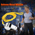 5 Packs Stainless Steel Whistle Loud Metal Whistles with Lanyard Professional Referees Whistle Coaches Lifeguards Survival Sport. 