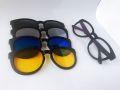 Human Shoppy Magic Vision Stylish Sunglass With Quick-change Magnet Lenses 5 Different Colors/5 in 1 Magic Vision HD glasses Changeable Magnet Clip On Sunglasses. 
