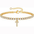 rings for girls Foreign trade new double-layer 26 letter claw chain bracelet European and American fashion tennis chain diamond letter layered beach hand. 