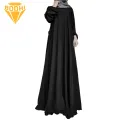 Modest Dress Vintage Dot Print Maxi Dress with A-line Silhouette Long Sleeves for Women Floor Length Abaya Robe Abaya Dress. 