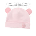 Soft Cotton Newborn Hat Cute Cartoon Bear Ear Baby Beanie Solid Color Infant Boy Girls Bonnet Cap Spring Summer. 