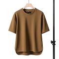 Summer Short Sleeve T T-shirt Men's Half Sleeve Loose Solid Color Waffle Heavy Top Clothes Fashion ins All-Match Simple T-shirt. 