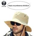 Prism New Fashion Summer Bucket Hat Cowboy Men Outdoor Fishing Hiking Beach Hats Mesh Breathable Anti UV Sun Cap Large Wide Brim 60CM. 