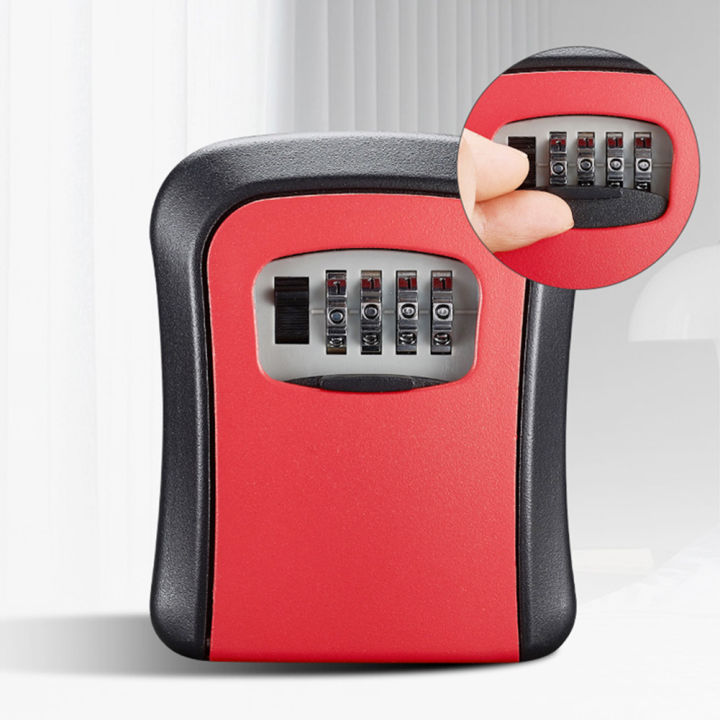 Wall Mount Key Secret Storage Box 4 Digit Password Resettable Code Key Storage Lock Box Waterproof for Home