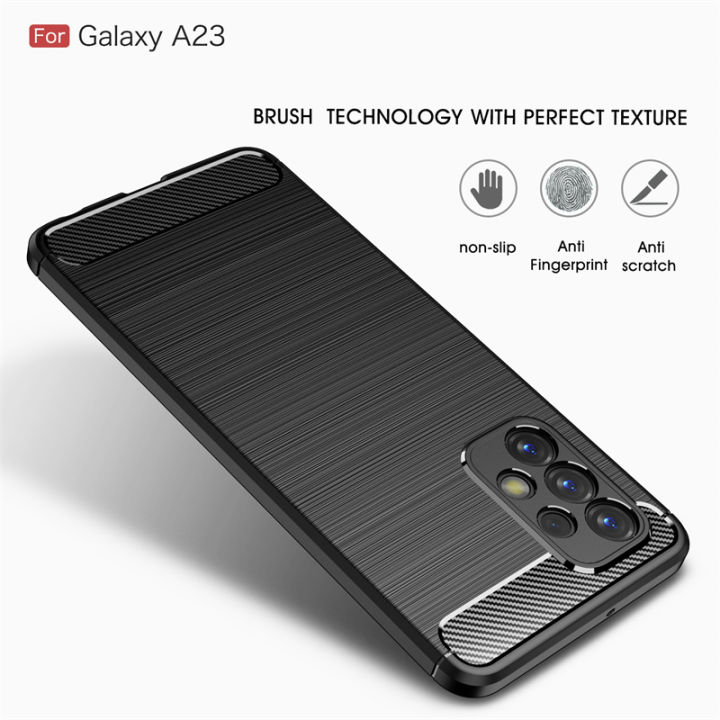 73 20 A23 Axy A13 Phone Case For Case Matte Soft T53 A73Galaxy For Samsung A33 A 5G Phone PU Carbon Fiber on Gala 33 5322 Back Cover
