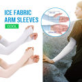 Summer Ice Silk Long Sleeves Anti-Sunburn Arm Cover Men Women Cuff New Cool Hand Sleeves Anti-UV Cycling Arm Sleeve Fingerless Fengshi. 