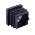Square Tubing Pipe End Caps Insert Plugs M8 Thread 20X20mm 40Pcs Black. 