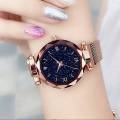 Ladies Watch Women Watch Magnetic Starry Sky Clock Quartz Wristwatch Women Watches. 