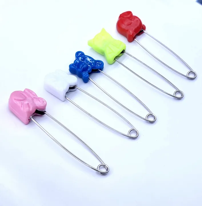 5Pcs Colorful Steel Locking Safety Baby Kids Cloth Nappy Diaper Craft Pins