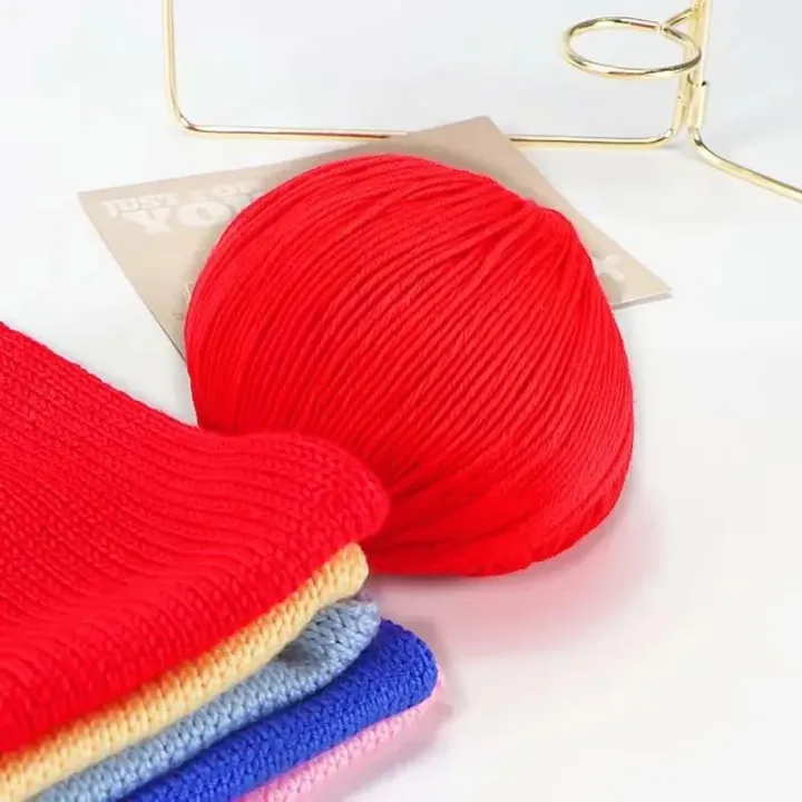 4pcs%20X50g%20Acrylic%20Cotton%20Yarn%20for%20Knitting%20Yarn%20T-shirt%20Yarn%20Hilos%20Para%20Tejer%20A%20Ganchillo%20Crochet%20-%20Image%204