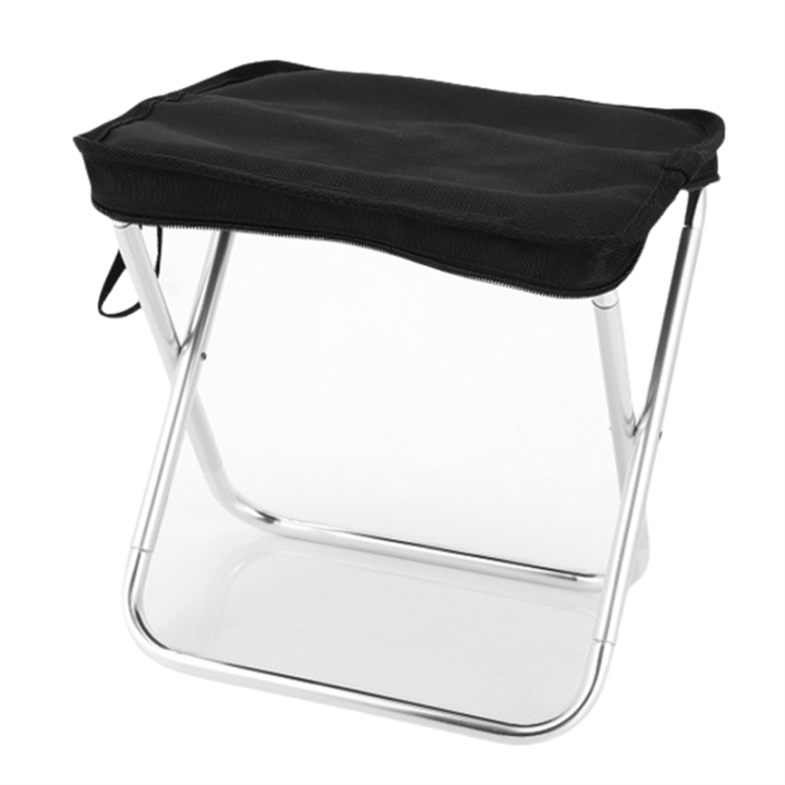 JAERBEE Outdoor Camping Stool Folding Fishing Chair with Portable Bag Aluminum Alloy Picnic BBQ Mini Portable Seat Black
