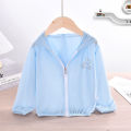 Children's Sun Protection Clothing Thin Breathable Ice Silk Cool Boys and Girls Casual Summer Hooded Jacket Outdoor Baby-Proof. 