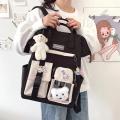 2024 Backpack Women Candy Color Laptop Backpacks Cute Kawaii High School Bags for Teenage Girl Japanese Travel Camping Backpack. 