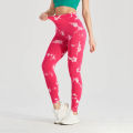 Seamless Tie Dye Bleash Push Up Yoga Leggings For Women High Waist Tummy Control Tight Fitness Workout Gym Sports Pant. 