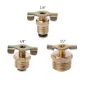 NPT 1/4" 3/8" 1/2‘’Solid Brass Drain Valve Compressor Air Port Fittings Petcock Water Drain Valve Replacement Part. 
