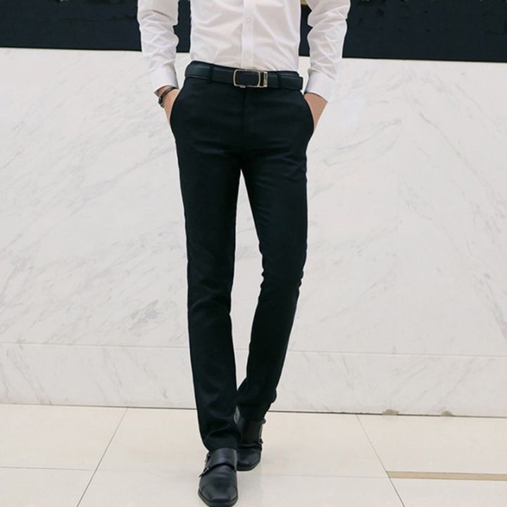 Spring Formal Men's Suit Pants Fashion Casual Slim Business Dress Pants Male Wedding Party Work Trousers Plus Size M-3XL
