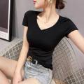 T shirt women【2 Pack 】100 cotton 2022 summer white black short-sleeve. 