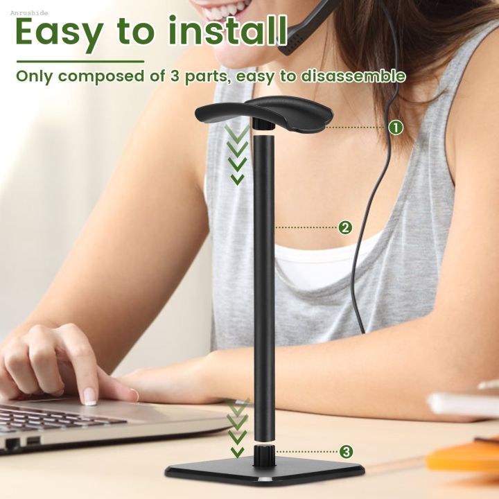 NEW Anrushide Headphone Stand Rack Non-Slip Headset Holder Aluminium ...
