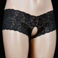 Women Open Crotch Lace Flower Thongs G-String Transparent Underpants Female Solid Breathable. 