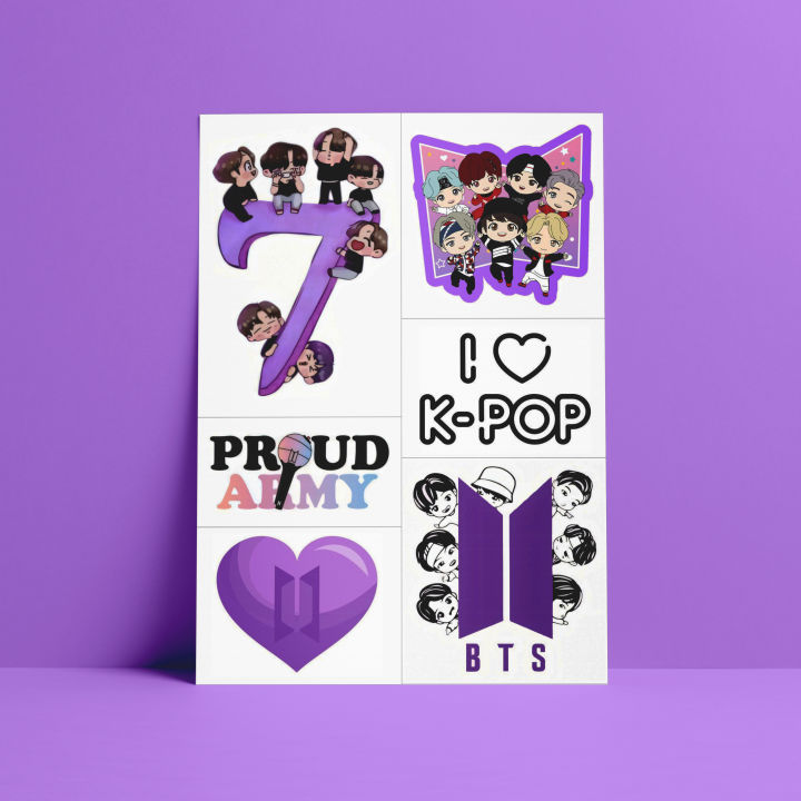 7 Bts Sticker BTS Stickers | BTS Number 7 Sticker Pack – K-pop A5 Stickers for Proud ...