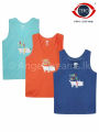 Zero Brand Kids Printed Cotton Vest Pack of 3. 