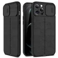【ThinkWay】Slide Camera Lens Protection Case For iPhone 13 12 11 Pro Max XR XS X 6 7 8 Plus Mini SE Leather Texture Cooling Soft Back Cover. 