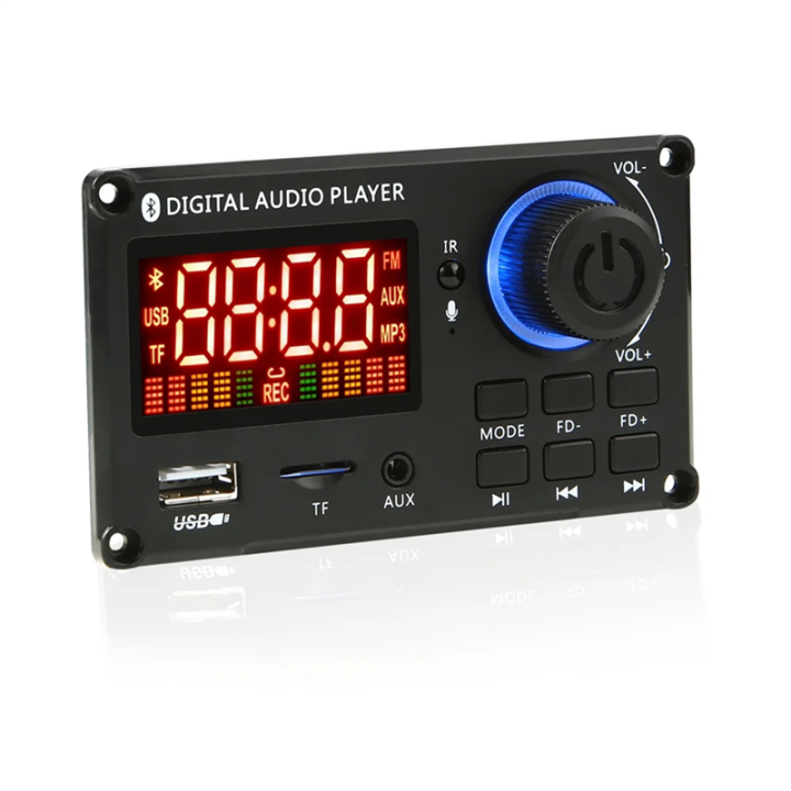 Black%2050W%20Amplifier%20DIY%20MP3%20Decoder%20Board%20Kit%20Bluetooth%205.0%20DC%208-24V%20Car%20MP3%20Player%20USB%20FM%20AUX%20Call%20Recording%20Volume%20Control%20-%20Image%203