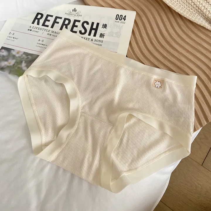 %5BGlamorous%5D%20Cream%20Thread%20Cartoon%20Printed%20Bear%20Mid%20Waist%20Girl%20Underwear%20Women's%20Comfortable%20Soft%20High%20Elastic%20Simple%20Women's%20Briefs%20-%20Image%206
