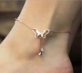 Simple Butterfly Design Leg Chain Anklet Ankle Bracelet Bracelets For Girls Women - Gold Plated - Silver Plated - WAB008. 