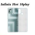 Clear Slim Carbon fibre Phone Transparent protective Mobile Back Sticker For Infinix Hot 10 Play. 